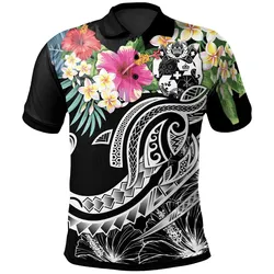 Tonga Polynesian Polo - Summer Plumeria (Black)
