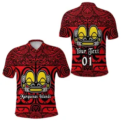 (Custom Personalised) Marquesas Islands Polo Shirt Marquesan Tattoo Simple Style - Red LT8