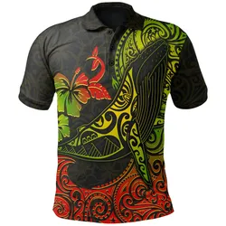 Hawaii Whale Polo Shirt, Polynesian Tattoo Golf Shirt