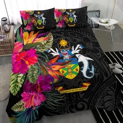 Solomon Islands Bedding Set - Polynesian Hibiscus Pattern