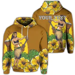 Alohawaii Hoodie - (Personalised) Hawaiian Hula Girl Monstera Hibiscus Polynesian Hoodie - AH - JR