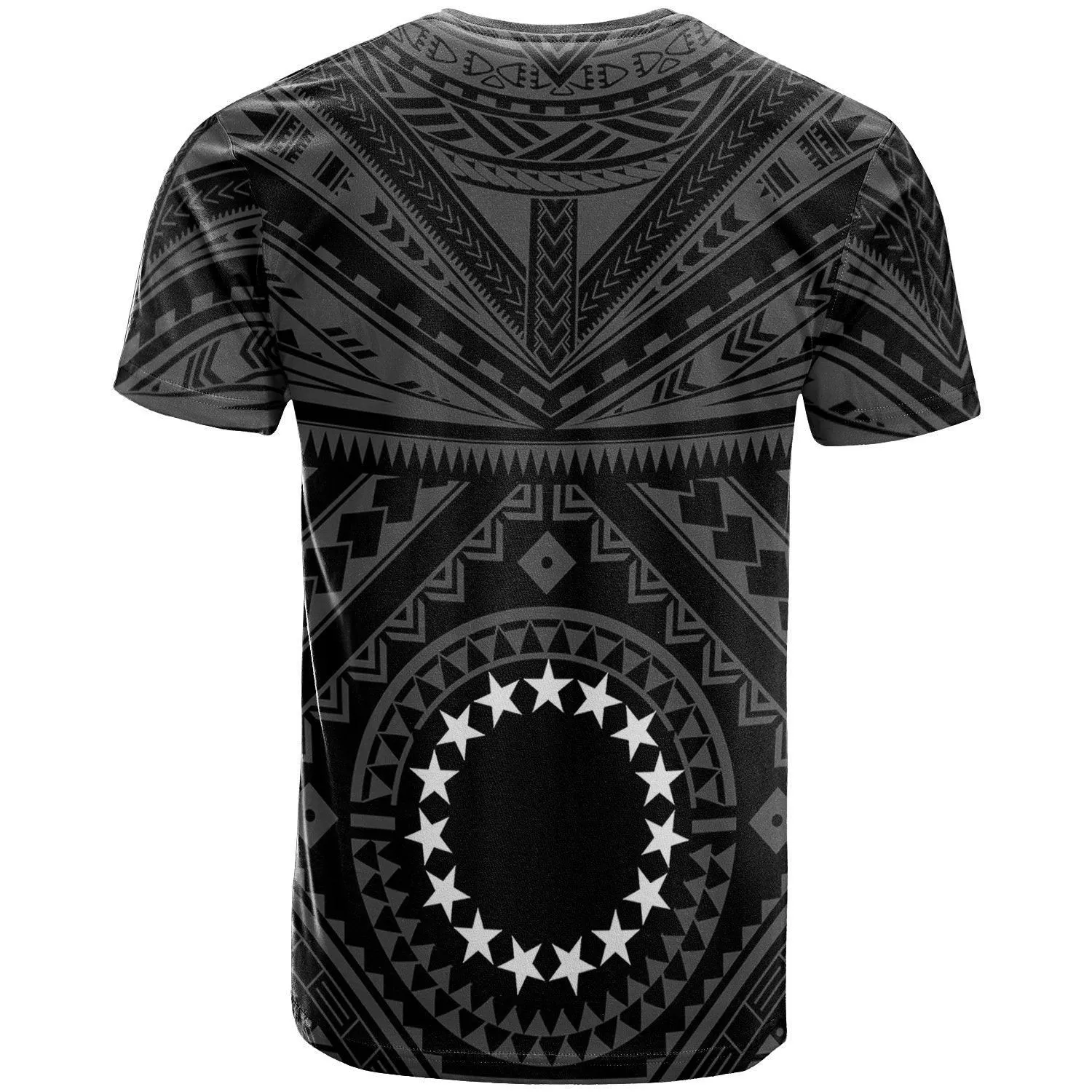 Cook Islands T shirt - Seal With Polynesian Tattoo Style (Black)
