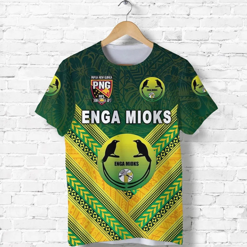 Papua New Guinea Enga Mioks T Shirt Rugby Original Style - Green LT8