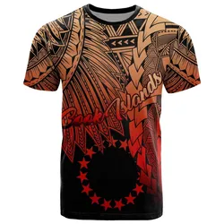 Cook Islands Polynesian T shirt - Tribal Wave Tattoo Red Ver 2