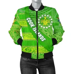 Cook Islands Women Bomber Jacket Polynesian Victorian Vibes