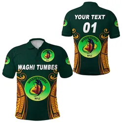 (Custom Personalised) Papua New Guinea Waghi Tumbes Polo Shirt Rugby - Green, Custom Text And Number LT8