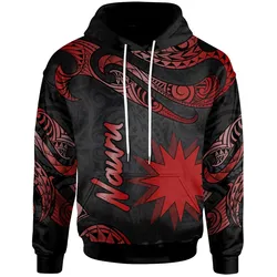 Nauru Polynesian Hoodie - Poly Tattoo Red Version
