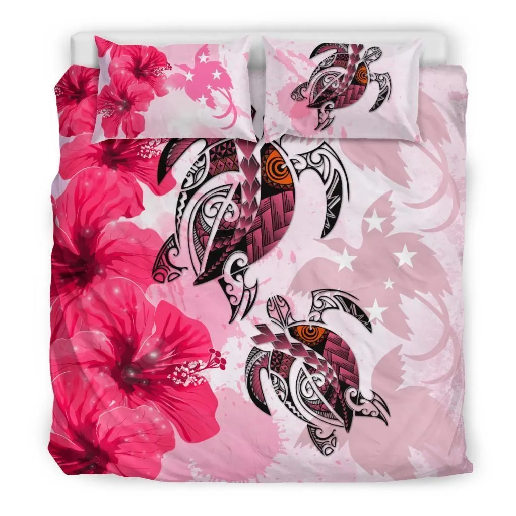 Polynesian Papua New Guinea Polynesia Turtle Hibiscus Pink A Bedding Set Camlije