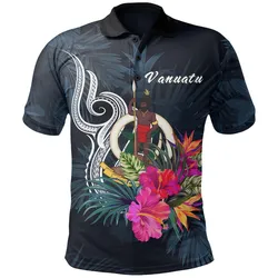 Vanuatu Polynesian Polo Shirt - Tropical Flower