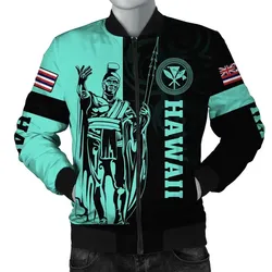 Polynesian Pride Jacket - Hawaii King Polynesian Bomber Jacket - Lawla Style Turquoise