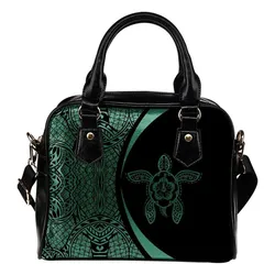 Hawaii Turtle Polynesian Shoulder Handbag - Circle Style Celadon