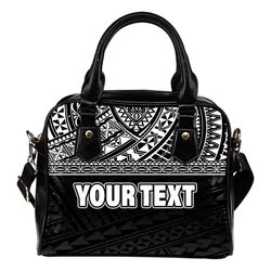Polynesian Custom Personalised Shoulder Handbag - Black Style