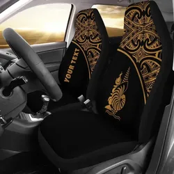 New Caledonia Polynesian Custom Personalised Car Seat Covers - Gold Curve - BN11