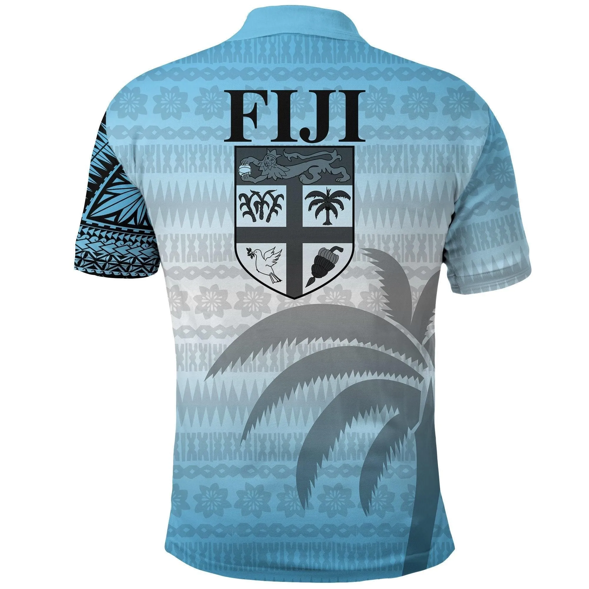 Fiji Tapa Polo Shirt Tattoo Style
