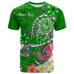 Tahiti Custom Personalised T-Shirts - Turtle Plumeria (Green)