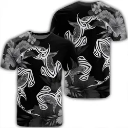 Alohawaii Tee - Hawaiian Hammerhead Shark Hibiscus White Polynesian T-shirt AH - J4R
