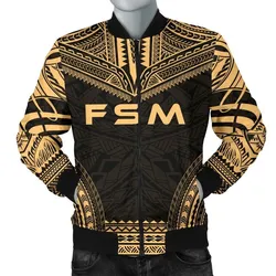 Federated States Of Micronesia Polynesian Chief Mens Bomber Jacket - Gold Version