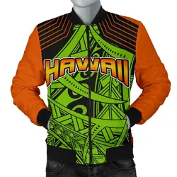 Polynesian Hawaii Mens Bomber Jacket - Tribal Wave