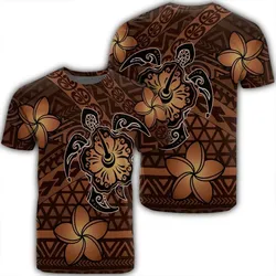 Alohawaii Tee - Hawaii Mix Polynesian Turtle Plumeria T-shirt AH - Nick Style - Orange - J5R