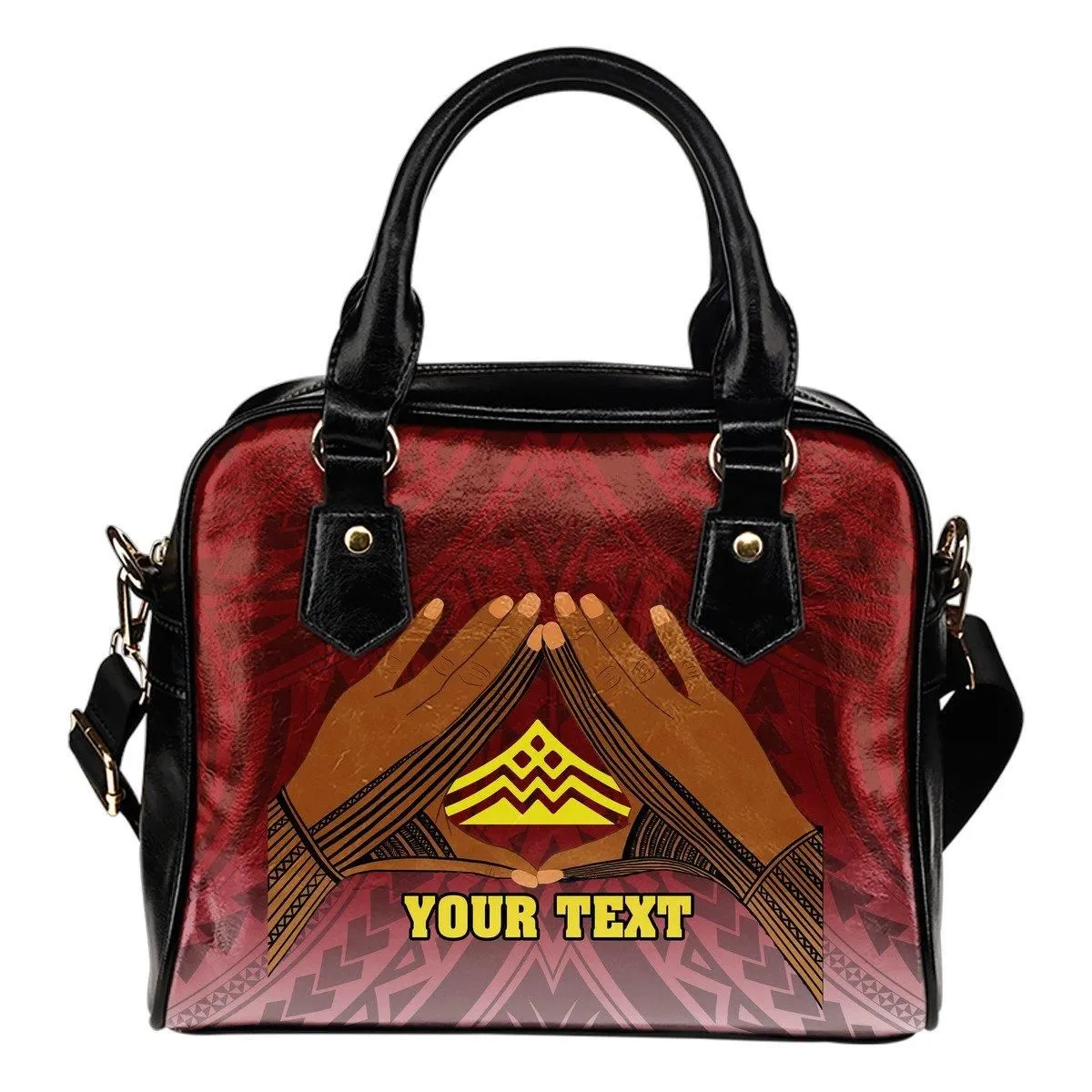Hawaii Mauna Kea Custom Personalised Shoulder Handbag - Hand Sign Symbol