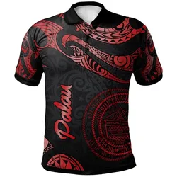 Palau Polynesian Polo Shirt - Poly Tattoo Red Version