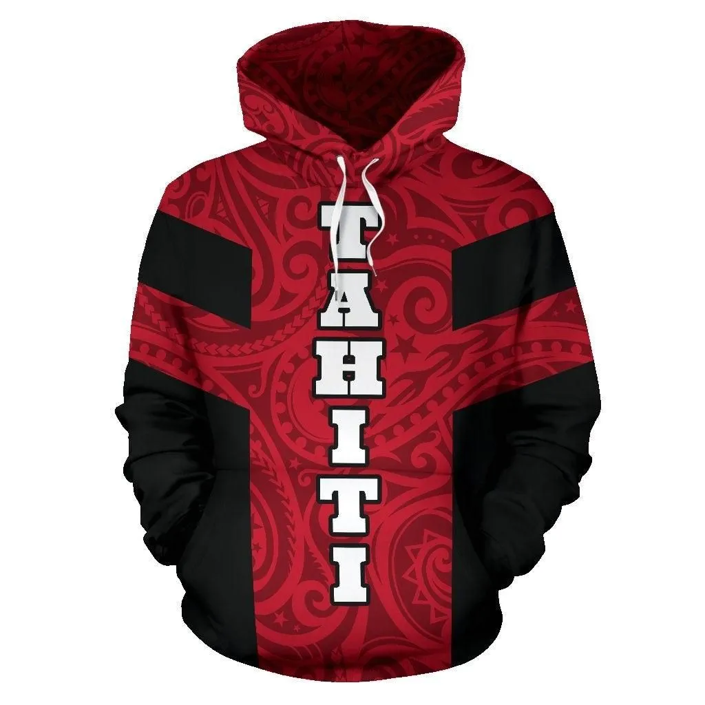 Tahiti Hoodie - Tahiti Flag Polynesian Tattoo