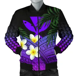Alohawaii Jacket - Bomber Jacket Kanaka Maoli (Hawaiian) Polynesian Plumeria Banana Leaves Purple A02