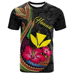 Hawaii Polynesian Fish Hook Hibiscus T-Shirt - LT12