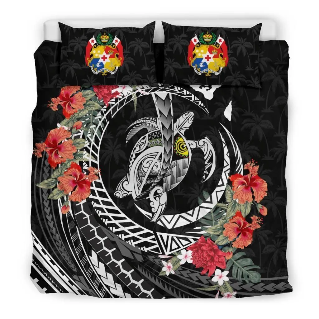 Polynesian Tonga Polynesia Map Turtle Hibiscus A Bedding Set Camlimw