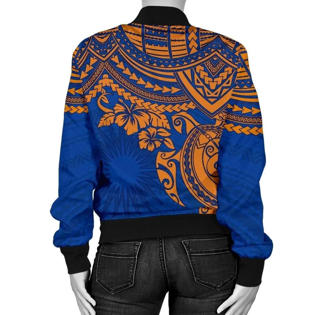 FamilyGater Jacket - Bomber Jacket Marshall Islands Polynesian - Blue Turtle - BN15