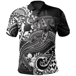 Alohawaii Shirt - Polo Shirt Tonga - White Shark Polynesian Tattoo - BN18