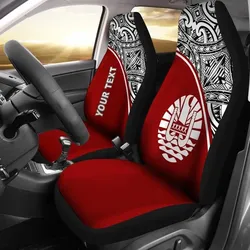 Tahiti Polynesian Custom Personalised Car Seat Covers - Red Curve - BN12