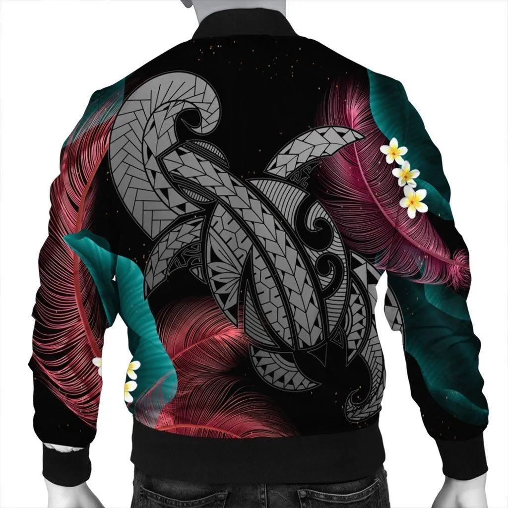 Hawaii Turtle Polynesian Tropical Bomber Jacket - Ghia Style Gray