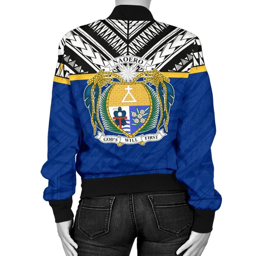 Nauru Womens Bomber Jacket - Polynesian Design