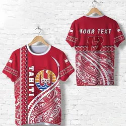 (Custom Personalised) Tahiti Rugby T Shirt Marvelous Version Red - Custom Text And Number