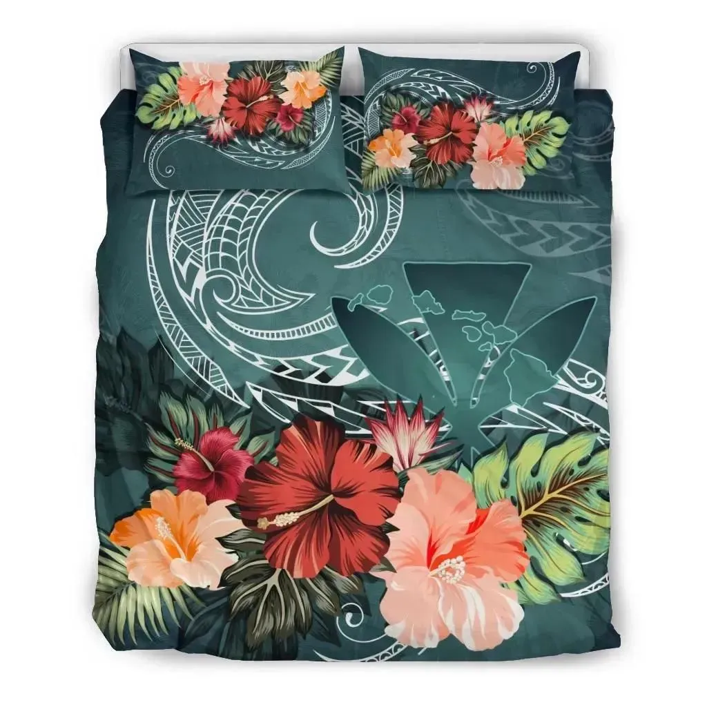 FamilyGater Bedding Set - Cover and Pillow Cases Kanaka Maoli (Hawaiian) Hibiscus Polynesian TH5