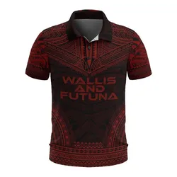 Wallis and Futuna Polo Shirt - Wallis and Futuna Coat Of Arms Polynesian Chief Tattoo Red Version