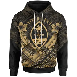 Guam Polynesian Custom Personalised Hoodie - Guam Gold Seal Camisole Hibiscus Style