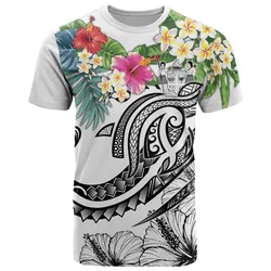 Fiji Polynesian T-Shirt - Summer Plumeria (White)