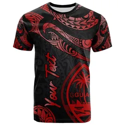 Guam Polynesian Custom Personalised T-Shirt - Poly Tattoo Red Version