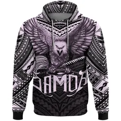 American Samoa Hoodie Eagle Tattoo Style Pastel Pink