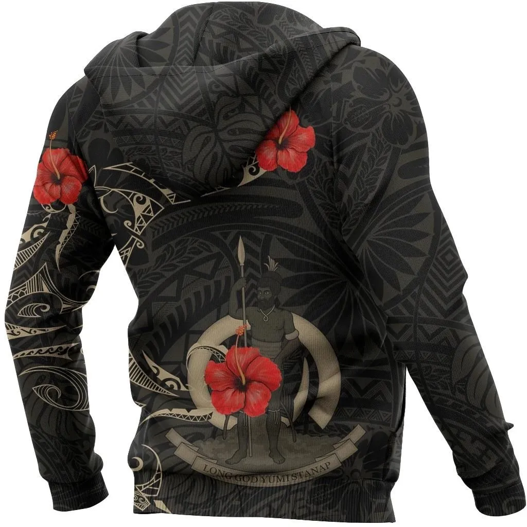 Alohawaii Clothing - Hoodie Vanuatu Hibiscus Tattoo Style A7