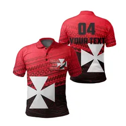 (Custom Personalised) Wallis and Futuna Rugby Polo Shirt Polynesian Style