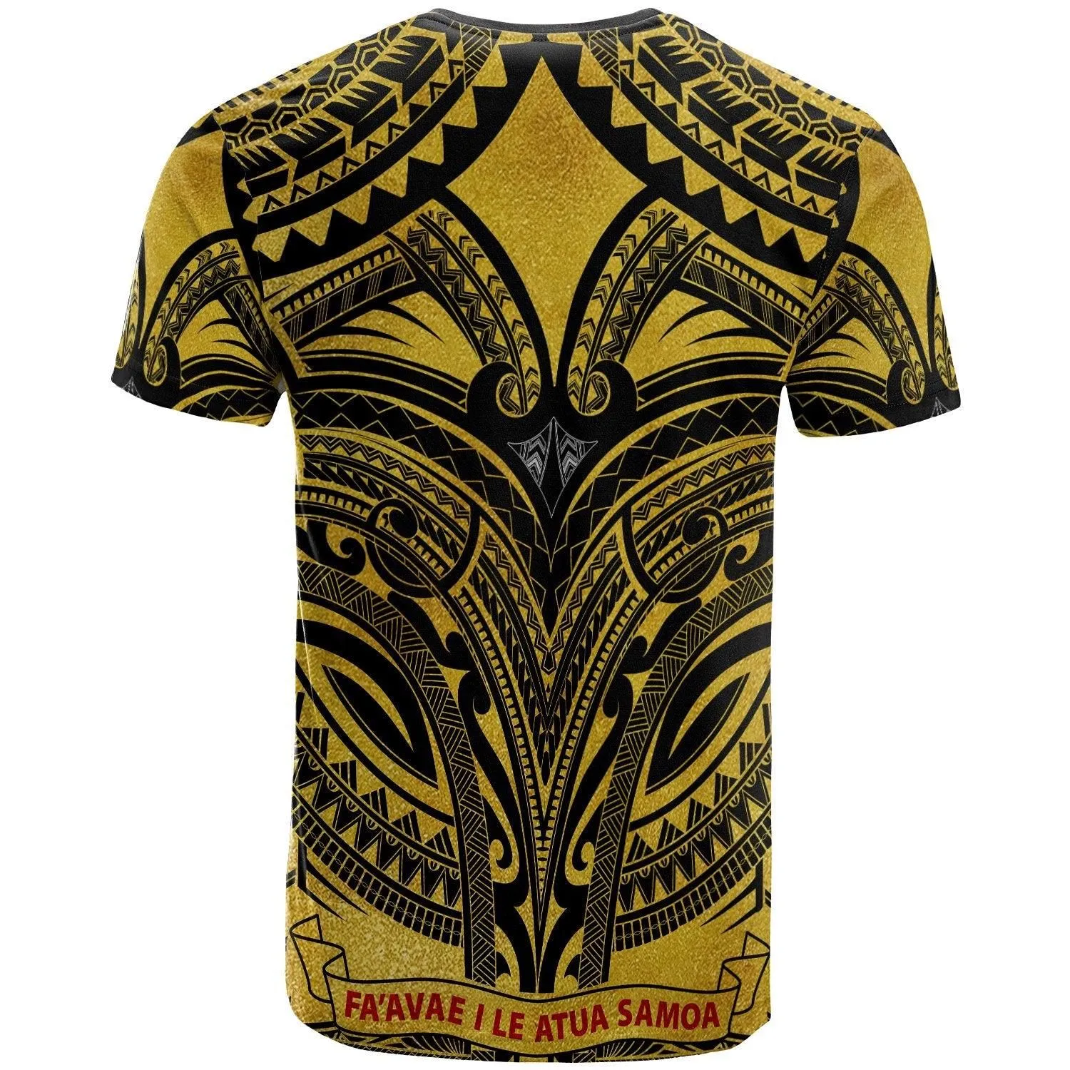 Samoa Premium T-Shirt - Samoa Coat Of Arms Polynesian Tattoo (Gold)