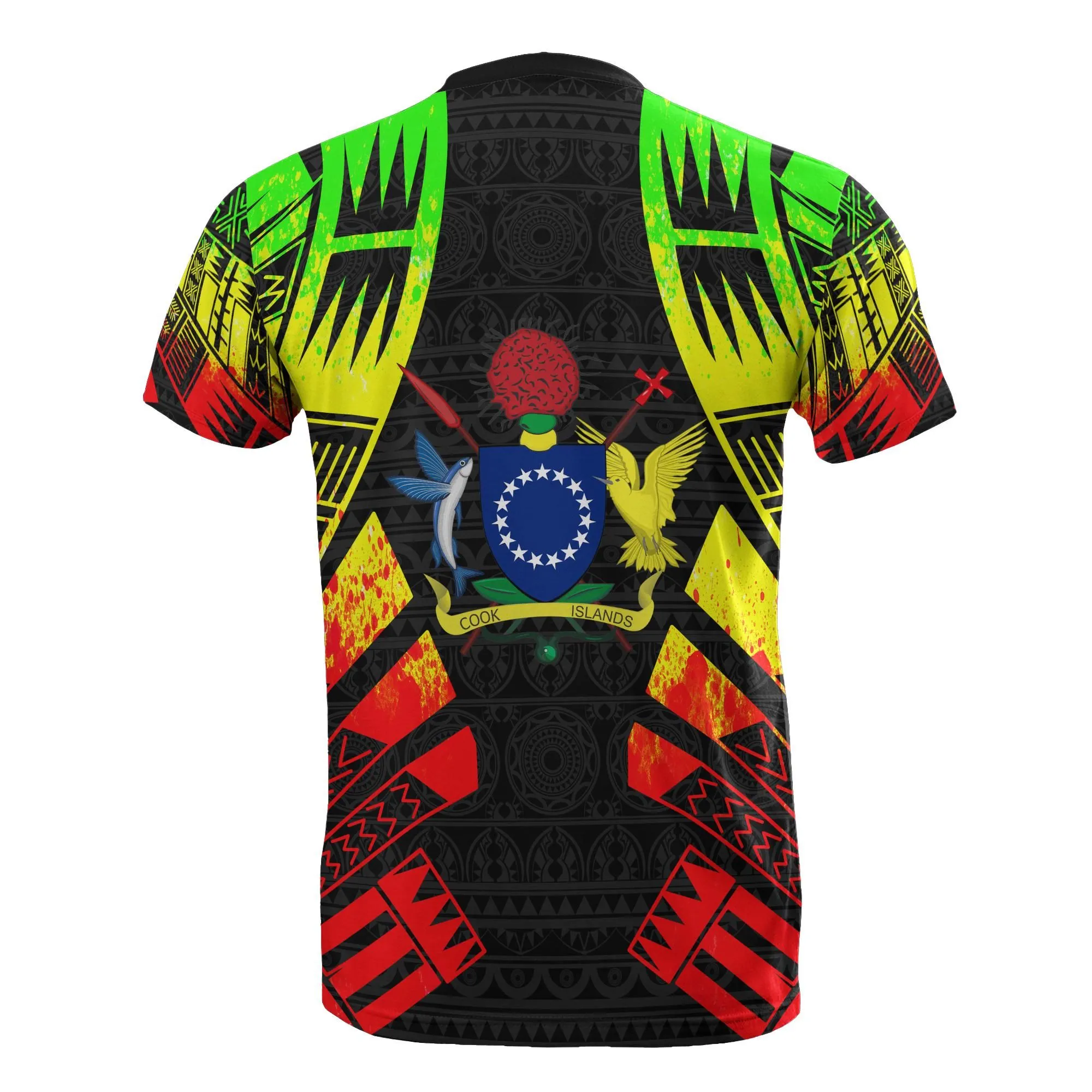 Cook Islands T Shirt - Polynesian Tattoo Reggae Style