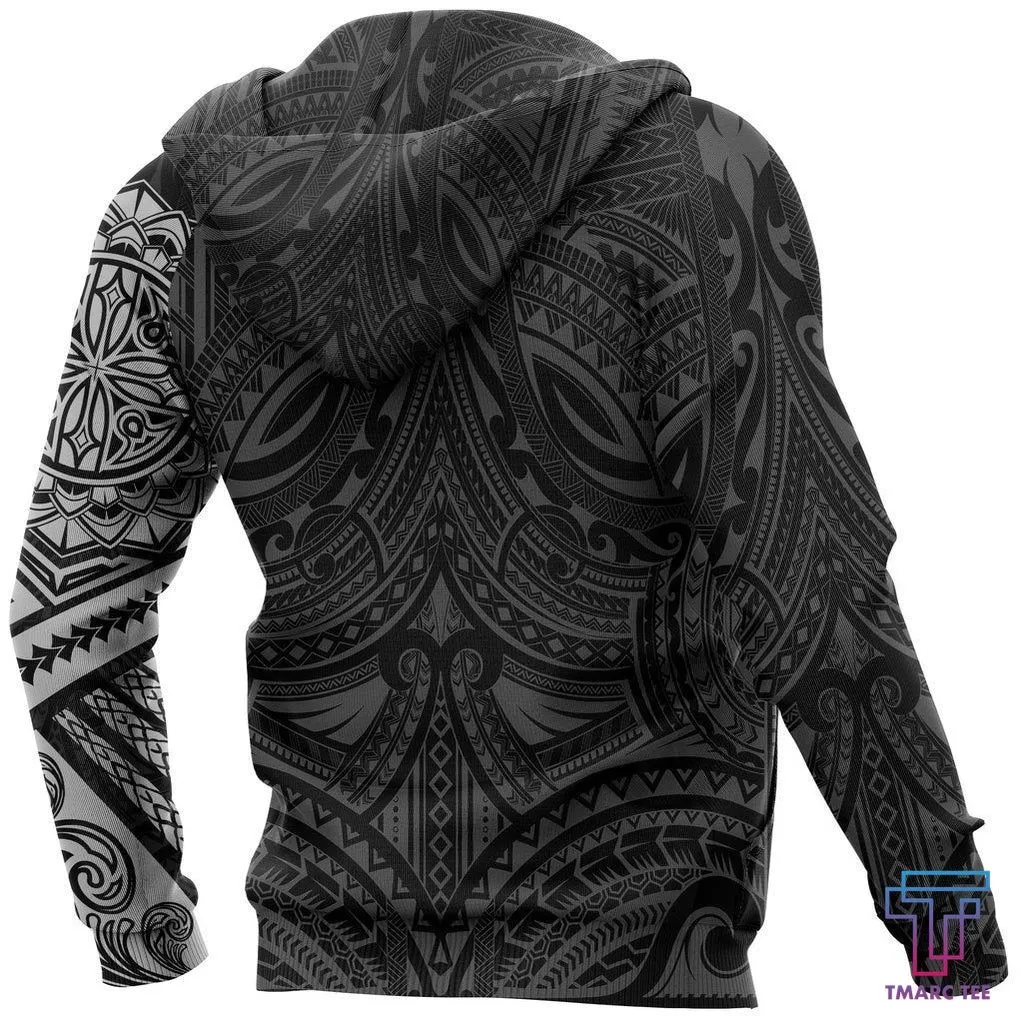 Tmarc Tee Polynesian Native Flowers Tattoo Style Hoodie NVD1355