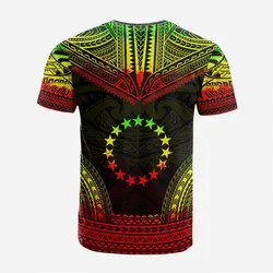 Cook Islands Custom Personalised T Shirt - Cook Islands Flag Polynesian Chief Tattoo Reggae Version