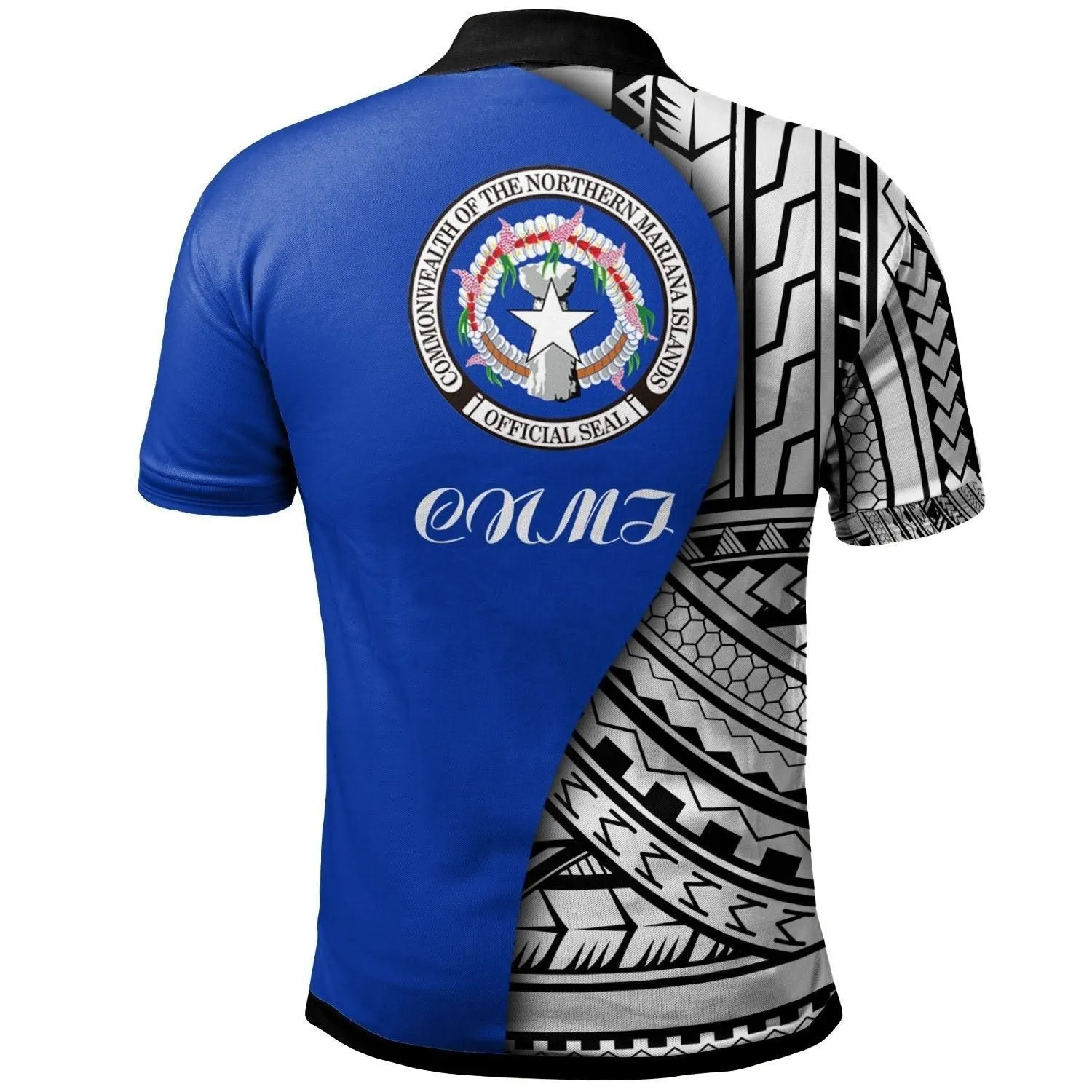 Northern Mariana Islands Custom Personalised Polo Shirt - Coat Of Arm and Polynesian Patterns