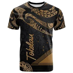 Tokelau Polynesian T-Shirt - Poly Tattoo Gold Version