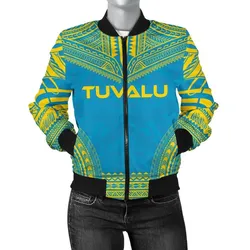 Tuvalu Flag Polynesian Chief Women'S Bomber Jacket - Bn10